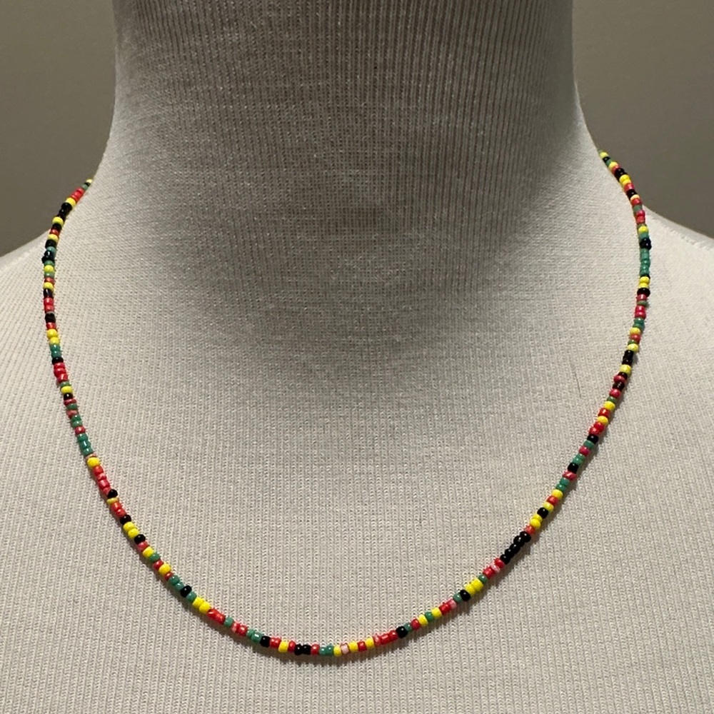 Jamaica colors Yellow red and green Multicolor Beaded Necklace
